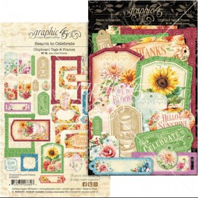 Graphic 45 Season to Celebrate - Chipboard Tags & Frames
